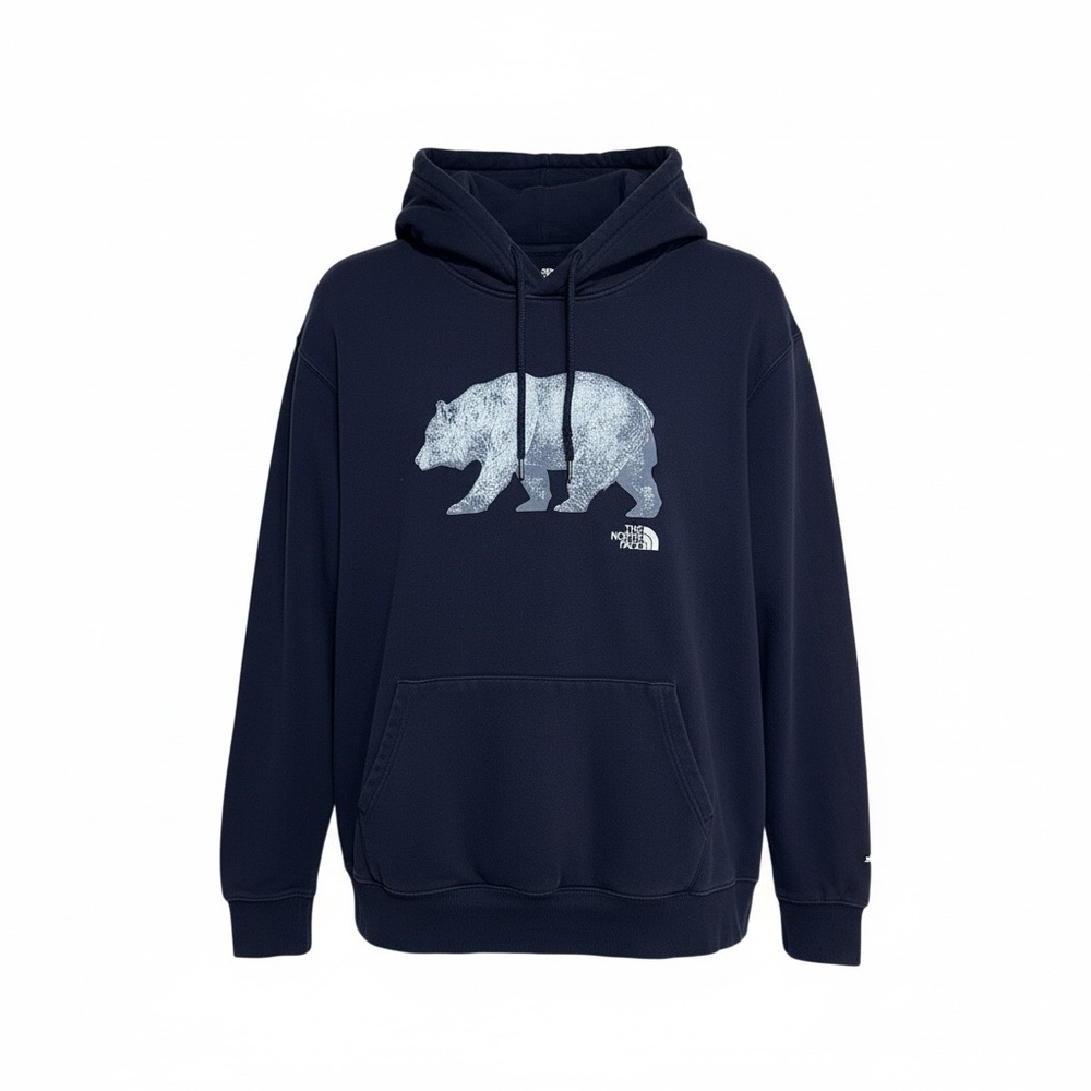 The North Face Dark Blue Hoodie with Bear Design